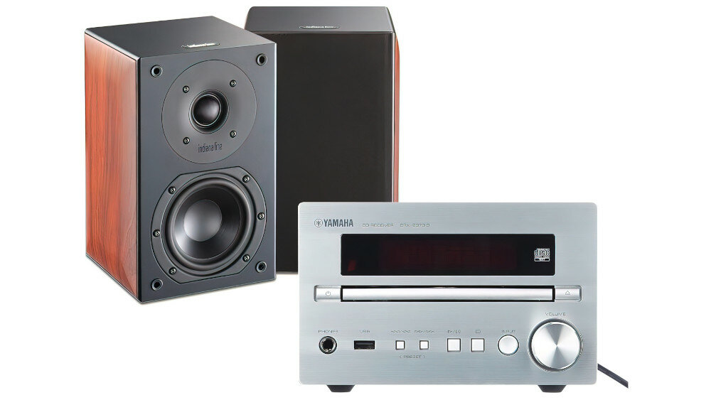 Zestaw stereo YAMAHA CRX-370D Srebrny + INDIANA Line Nota 240 - brzmienie