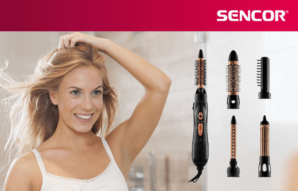 Suszarko-lokówka SENCOR SHS 8401BK wygląd design prezentacja wizualizacja Stylizacja bez uszkodzeń