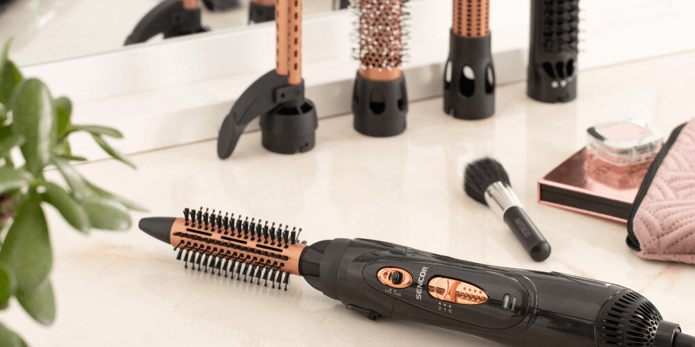 Suszarko-lokówka SENCOR SHS 8401BK 5 wymiennych końcówek pięć różnych końcówek stylizacja dopasowanie potrzeby 