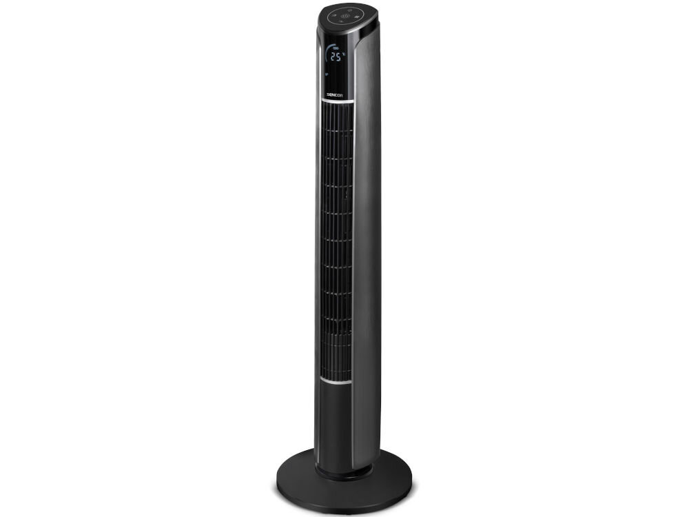 Wentylator SENCOR SFT 4207BK cicha praca 58 dB do użytku w dzień w nocy bez zakłóceń smukła konstrukcja do małych pomieszczeń zajmuje niewiele miejsca