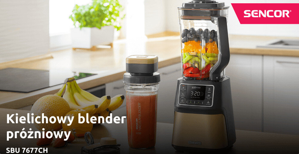 Blender kielichowy SENCOR SBU 7677CH Beżowy zdjęcie lifestyle Wysoki wymiar miksowania