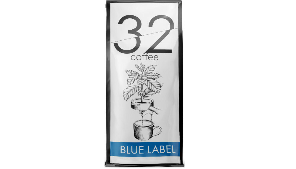 Kawa ziarnista BLUE ORCA COFFEE 32 Coffee Blue Label 1 kg opakowanie