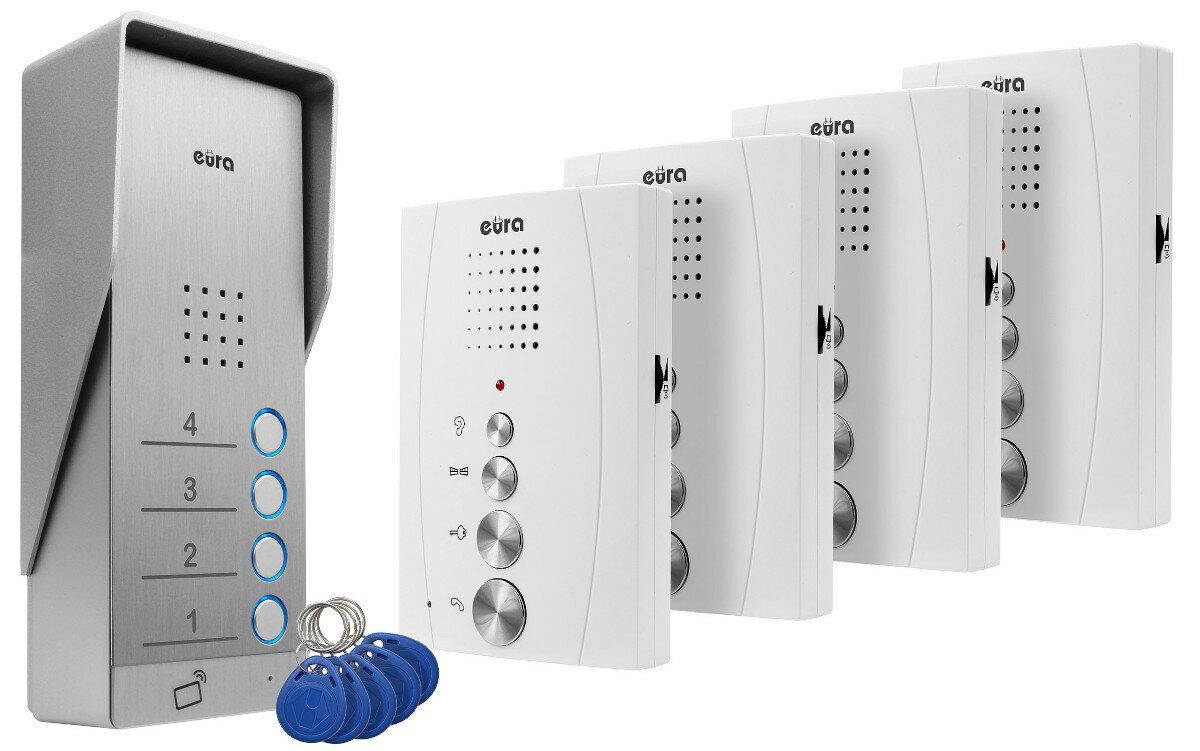 Zestaw domofonowy EURA ADP-62A3 bialy czytnik karta
