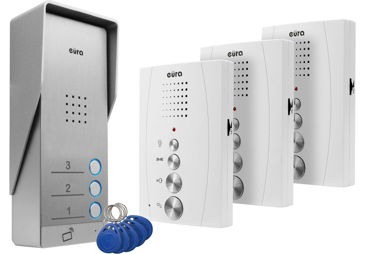 Zestaw domofonowy EURA ADP-62A3 bialy czytnik karta