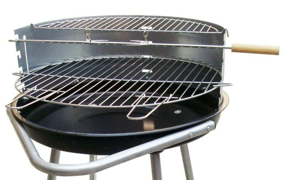 ACTIVA grill ruszt okrągły duży chromowany podgrzewanie miejsce pobocznice regulacja wysokość