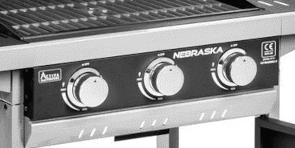 ACTIVA Nebraska 19741G palniki stal aluminizowana trwałość pokrętło regulacja płomień zapalacz gaz temperatura