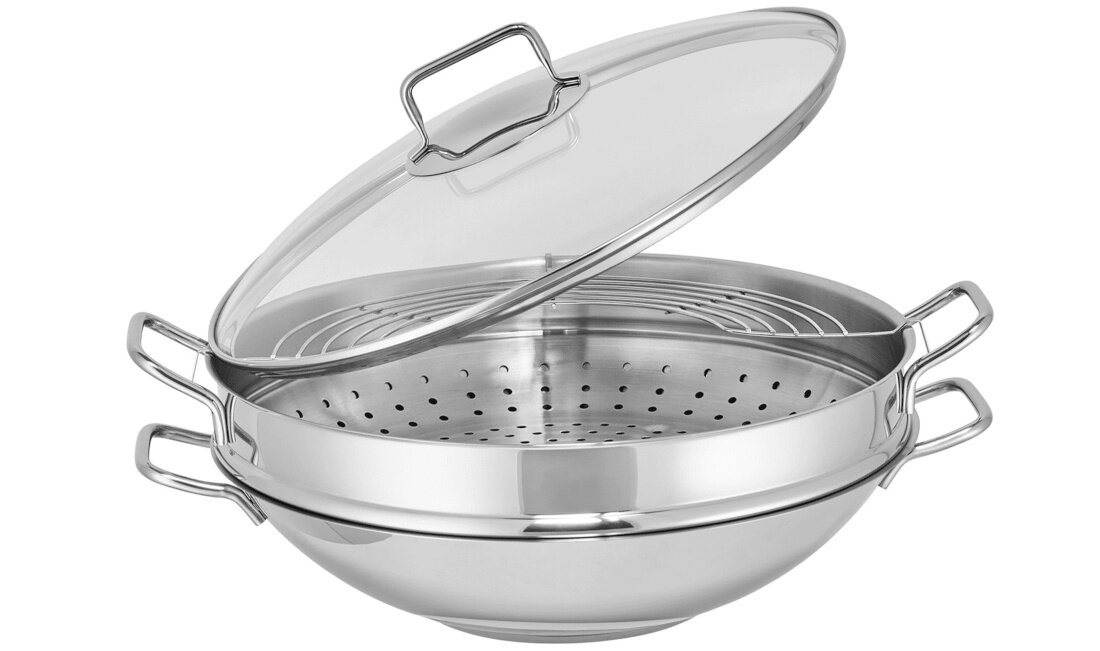 Patelnia wok WMF 58255 36 cm wklad kratka