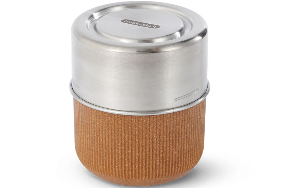 Pojemnik szklany BLACK+BLUM GR-LB-S014 0.45 L Migdałowy osłona korpusu eko tworzywo polipropylen włókno drzewne 30 % subtelnie żebrowana elegancki wygląd antypoślizgowy fragment dodatkowa stabilność przyjazny dla środowiska funkcjonalnośc trwałość 