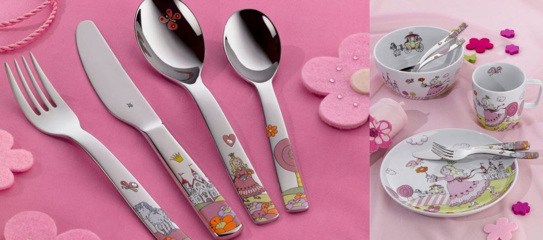 Zestaw sztuccow WMF Ksiezniczka Anneli 1294179964 (6 elementow) wysoka jakosc wykonanie porcelana stal nierdzewna Cromargan® cyrkonie Swarovskiego