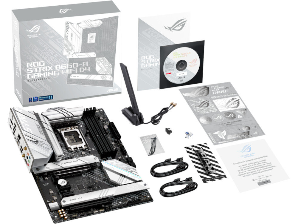 Płyta główna ASUS ROG Strix B660-A Gaming WiFi D4 opakowanie zawartość akcesoria
