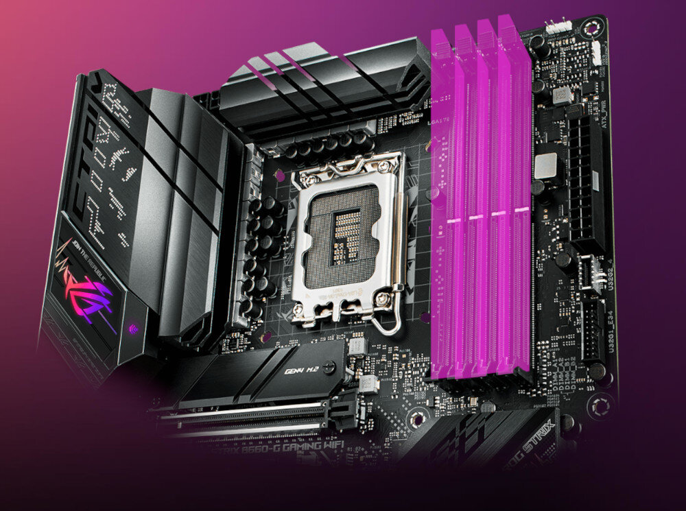 Płyta główna ASUS ROG Strix B660-G Gaming WiFi pamięć RAM obsługa złącza