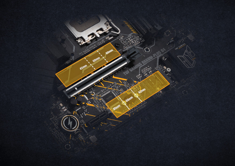 Płyta główna ASUS TUF Gaming B660M-Plus D4 dyski M.2 interfejsy