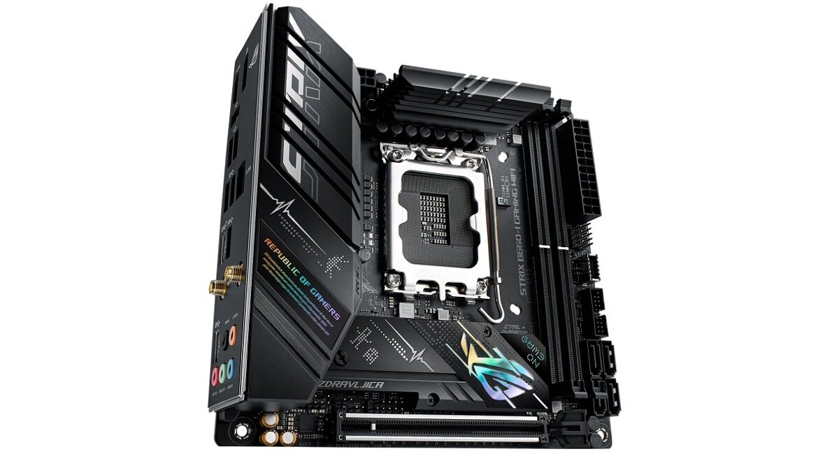 Płyta główna ASUS ROG Strix B660-I Gaming WiFi dodatkowa masa chłodząca