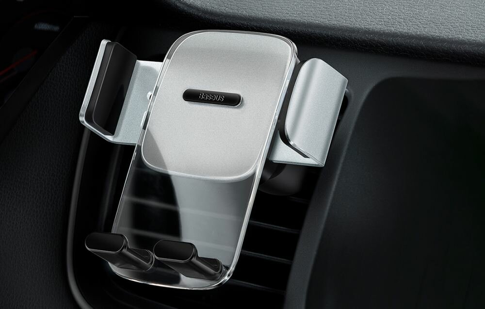 Uchwyt na telefon BASEUS Easy Control Clamp SUYK000012 Srebrny klips przyssawka montaż