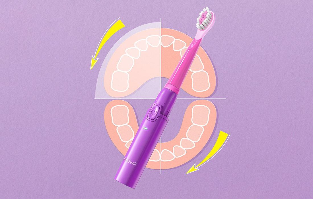 Szczoteczka soniczna FAIRYWILL FW-2001 timer wyposazenie