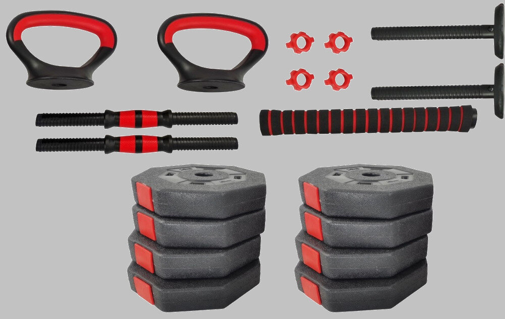 Zestaw hantli EB FIT 1039206 4w1 (2 x 10 kg) latwa regulacja obciazenia trening komfort bezpieczne