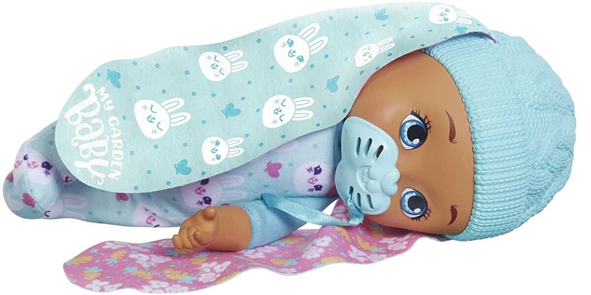 Lalka MATTEL My Garden Baby Bobasek-króliczek opakowanie kołyska maluszek uroczy uszka czapeczka zapachowa dzieci wymiary przytulanka smoczek