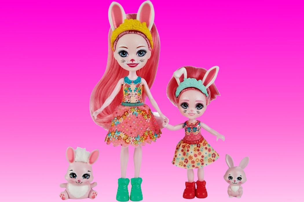 Lalka Enchantimals Bree i Bedelia Bunny Lalki siostry HCF84 strój futerko charakter