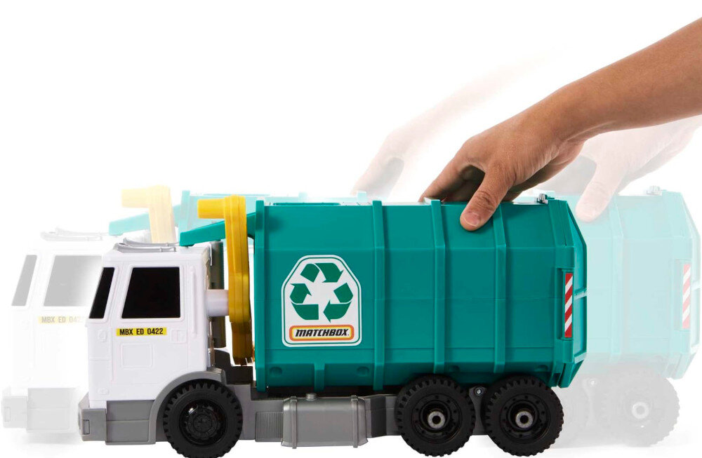 Samochód Matchbox Śmieciarka HHR64 dzwiek dzwignia kontener