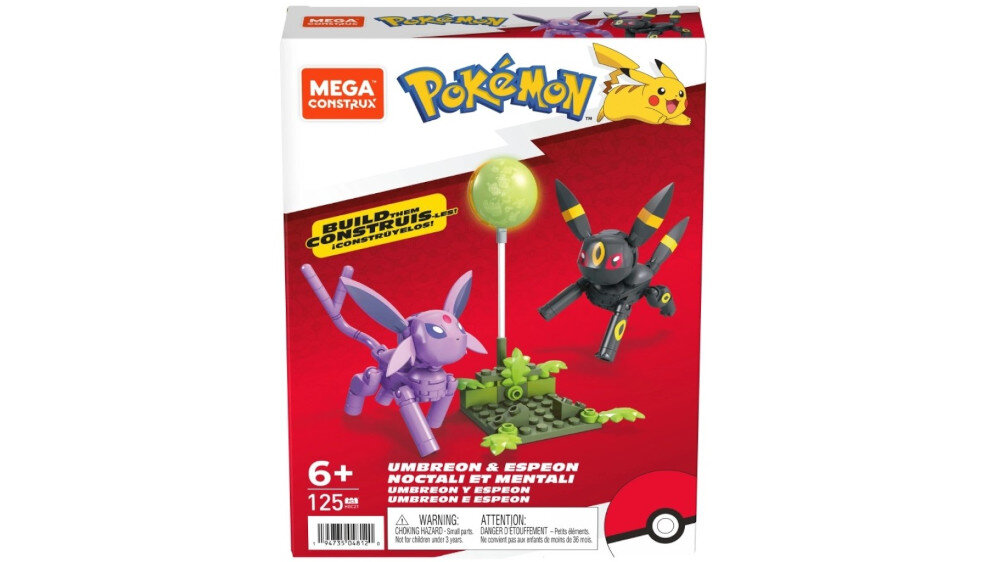 Klocki konstrukcyjne MEGA Pokemon Umbreon i Espeon HGC21 - wspólna zabawa