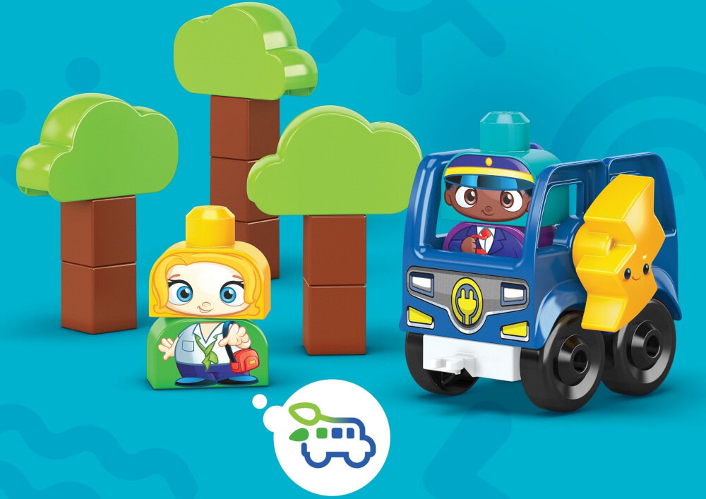 Klocki plastikowe FISHER PRICE Mega Bloks Ekoautobus HDX90 - nauka i zabawa