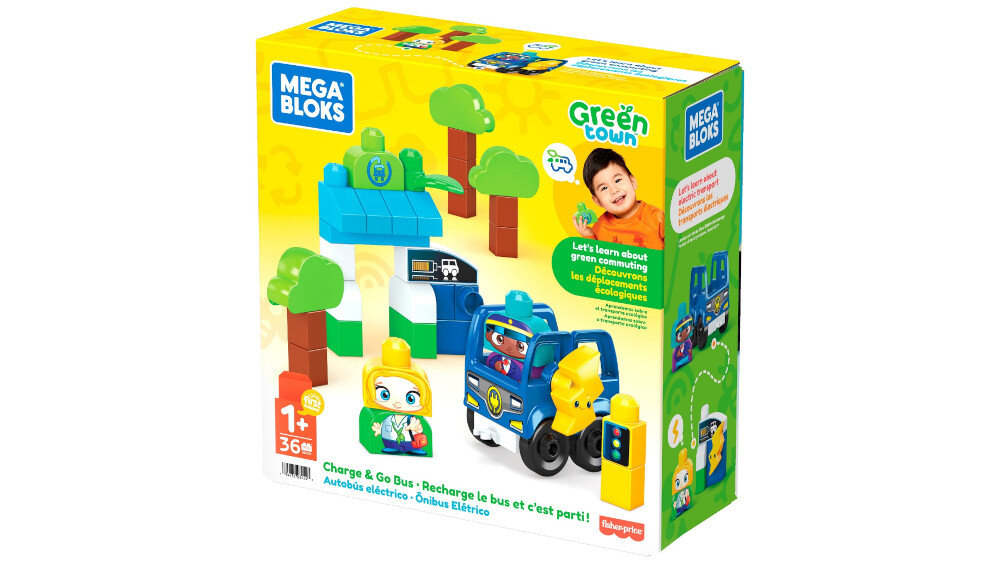 Klocki plastikowe FISHER PRICE Mega Bloks Ekoautobus HDX90  - opakowanie