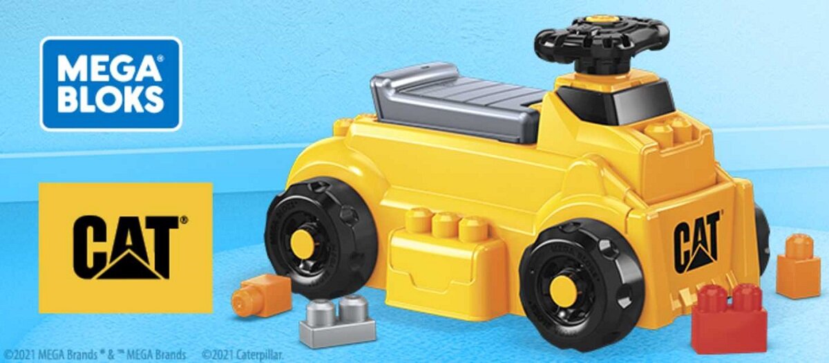 Klocki plastikowe MEGA Bloks Cat Pojazd jeździk HDJ29 mega, mega bloks, mega construx, buduj, budowanie, konstruuj, konstruowanie, konstrukcja, zabawka konstruktorska, zestaw konstruktorski, zestaw do budowania, zabawka do budowania, zabawka konstruktorska, zabawki dla przedszkolaków, zabawki do układania, przechowywanie zabawek, bezpieczne dla dzieci, zabawki edukacyjne, zabawki edukacyjne dla rocznych dzieci, zabawki edukacyjne dla 2-latków, zabawki edukacyjne dla 3-latków, zabawki dla młodszych dzieci, zabawki ćwiczące zręczność, klocki, klocki do budowania, duże klocki, zabawki edukacyjne dla dzieci w wieku 2–4 lat, zabawki wielofunkcyjne, zabawki do jeżdżenia i akcesoria, mega zestaw konstrukcyjny jeździk dla dzieci jeździk cat