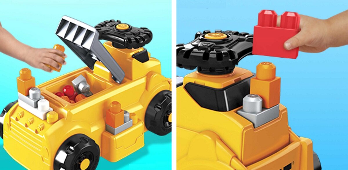 Klocki plastikowe MEGA Bloks Cat Pojazd jeździk HDJ29 mega, mega bloks, mega construx, buduj, budowanie, konstruuj, konstruowanie, konstrukcja, zabawka konstruktorska, zestaw konstruktorski, zestaw do budowania, zabawka do budowania, zabawka konstruktorska, zabawki dla przedszkolaków, zabawki do układania, przechowywanie zabawek, bezpieczne dla dzieci, zabawki edukacyjne, zabawki edukacyjne dla rocznych dzieci, zabawki edukacyjne dla 2-latków, zabawki edukacyjne dla 3-latków, zabawki dla młodszych dzieci, zabawki ćwiczące zręczność, klocki, klocki do budowania, duże klocki, zabawki edukacyjne dla dzieci w wieku 2–4 lat, zabawki wielofunkcyjne, zabawki do jeżdżenia i akcesoria, mega zestaw konstrukcyjny jeździk dla dzieci jeździk cat