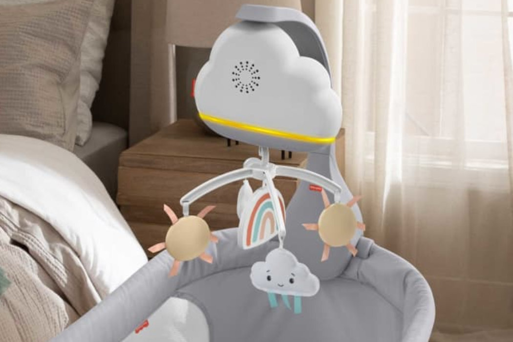 Karuzela FISHER PRICE Chmurkowa tęcza HBP40 ukojenie melodie lepszy sen uspokojenie chmurki bezpieczeństwo montaż zestaw