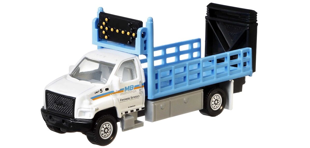 Samochód Matchbox Prace budowlane HCC07 4 samochody ciężarówka detale dekoracje GMC 3500 Attenuator Truck MBX Mobile Crane Road Grader Cement King
