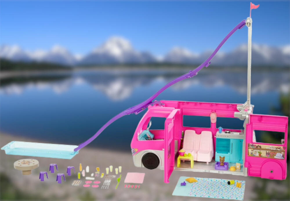 MATTEL Samochód Barbie Kamper marzeń HCD46 kamper zjeżdżalnia woda