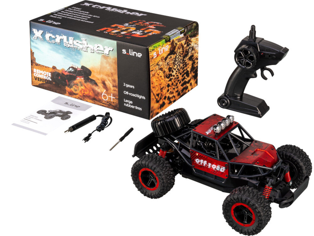 Samochod zdalnie sterowany S_LINE X-Crusher RCC201 opakowanie elementy