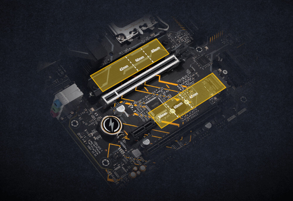 Płyta główna ASUS TUF Gaming B660M-E D4 dyski M.2 interfejsy