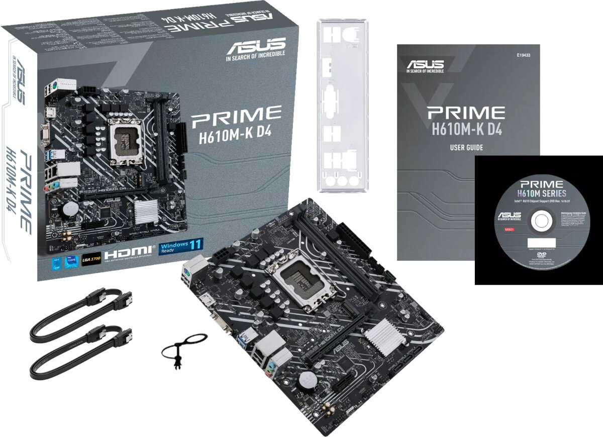 Płyta główna ASUS Prime H610M-K opakowanie akcesoria zestaw