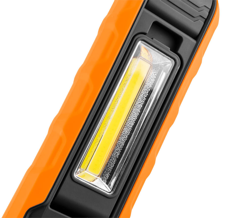 Lampa warsztatowa NEO TOOLS 99-065, głowica, światło, dioda, Zbliżenie na lampę i diodę LED