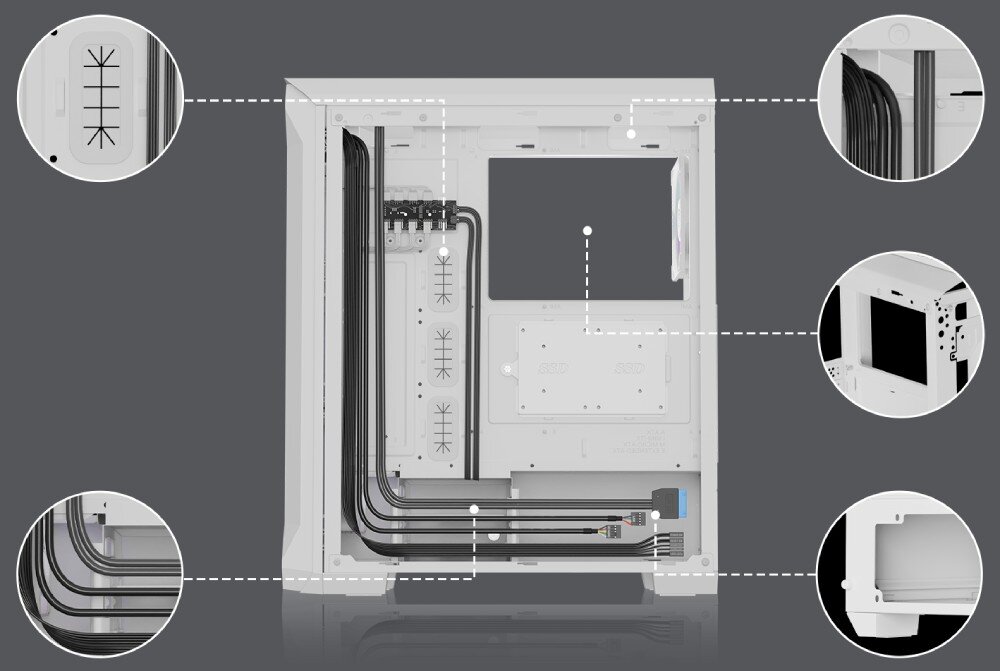 Obudowa GENESIS Irid 505 ARGB White filtry przeciwkurzowe czystość