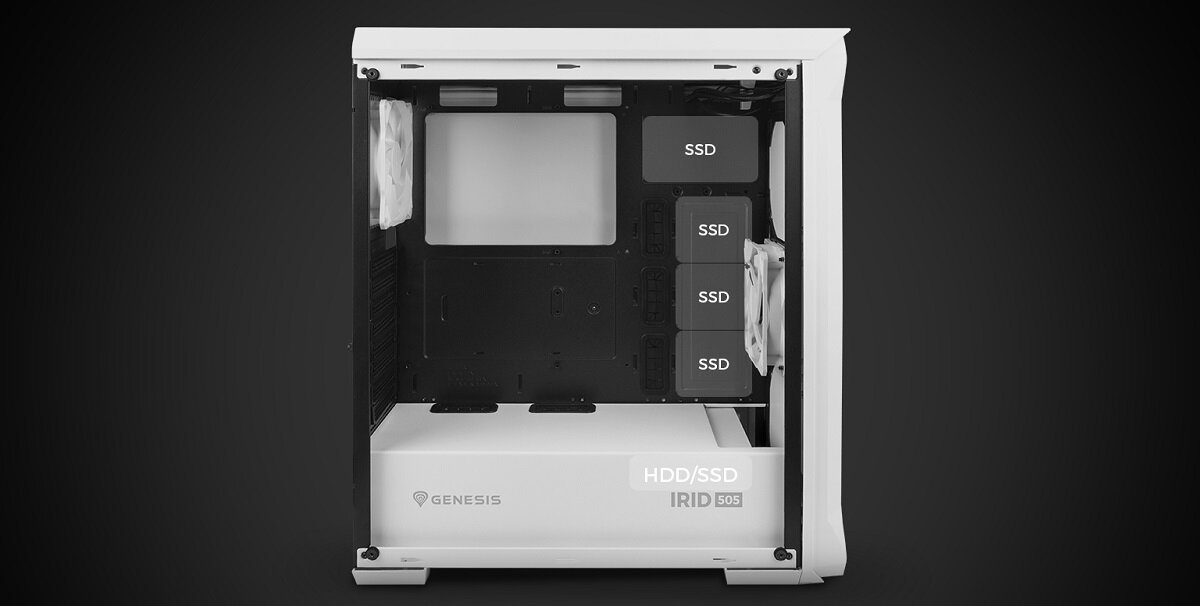 Obudowa GENESIS Irid 505 Biały Zamontuj do 5 dysków SSD