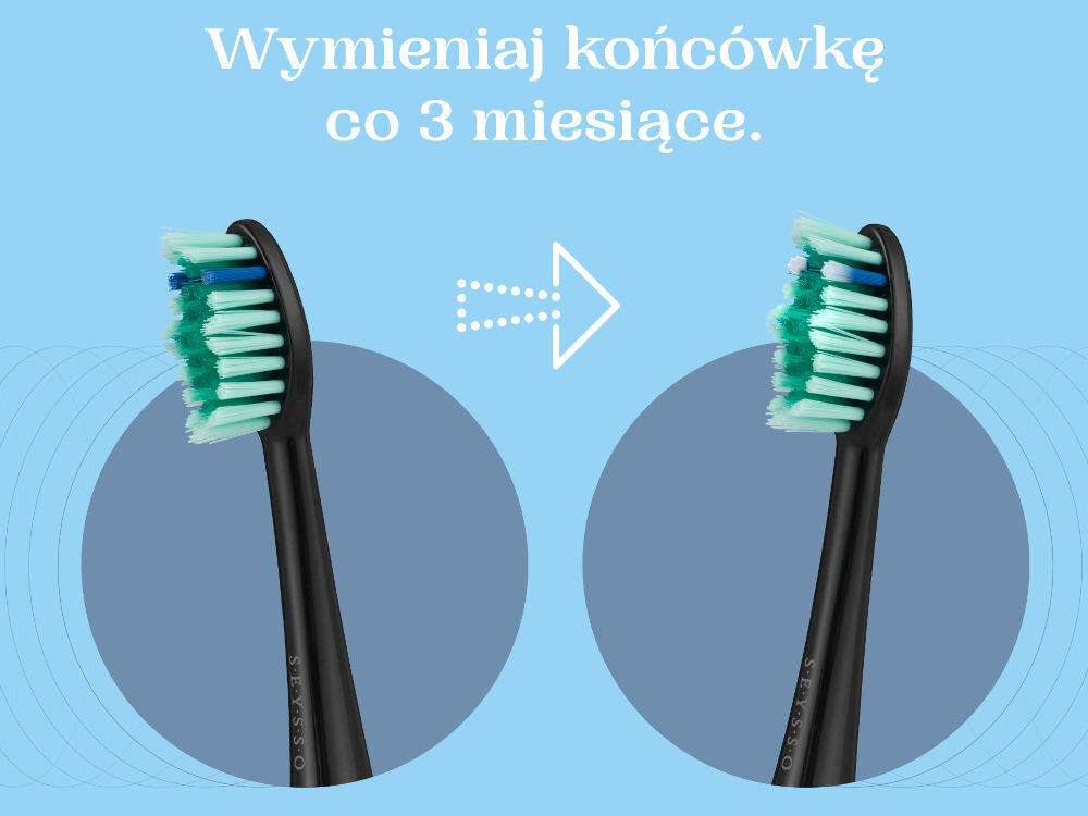 Końcówka szczoteczki SEYSSO SE0301W 87 (2 szt.) wymiana co 3 miesiące