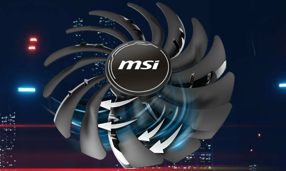 MSI Radeon RX 6500 XT Mech 2X 4GB wentylator