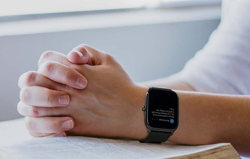 Smartwatch HAYLOU GST ekran bateria monitoring zdrowie sport serce sen pojemność ładowanie pasek wykonanie wytrzymałość aplikacja