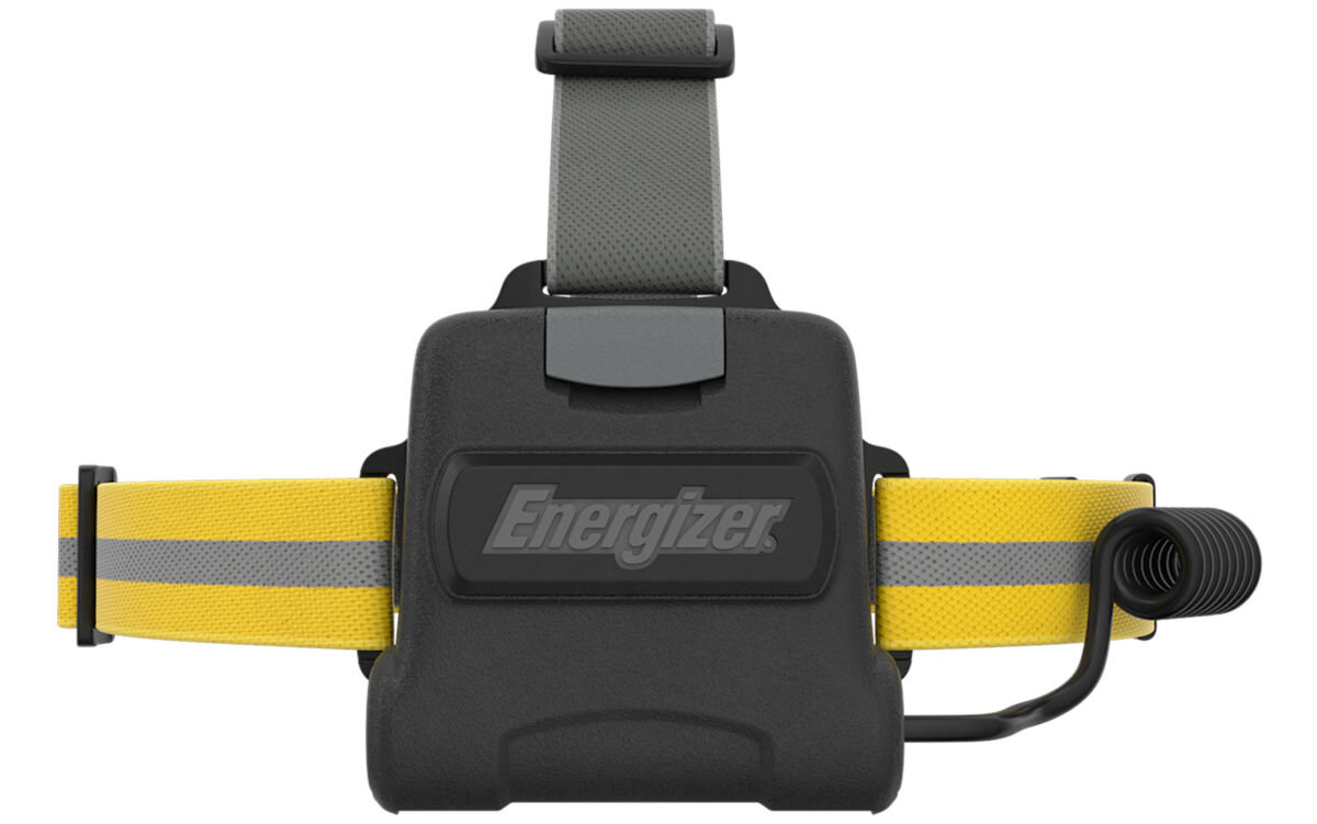 Latarka ENERGIZER Headlight Attachment, długotrwałe, stabilność, intensywne, komfort, na białym tle latarka od tyłu frontem na wprost