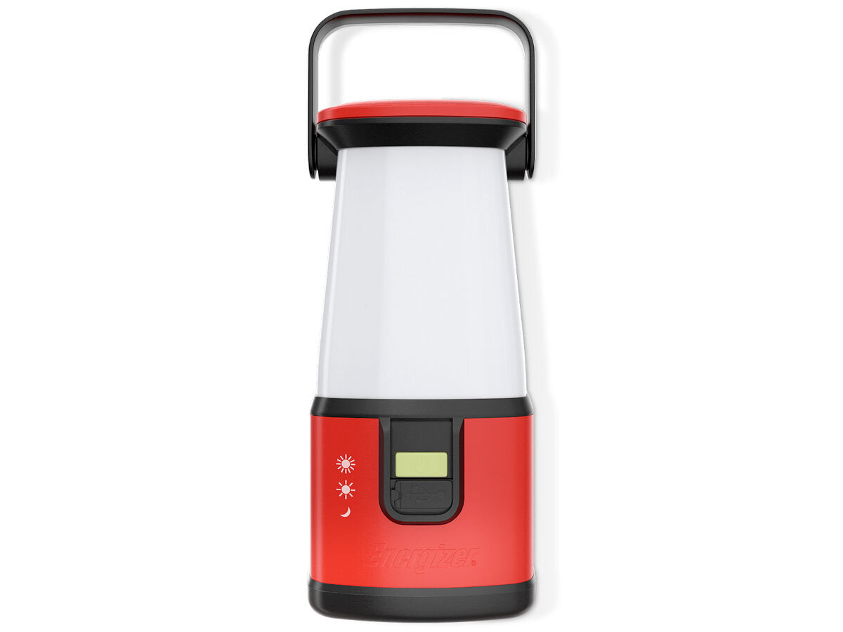 Latarka ENERGIZER Camping Lantern, ładowanie, awaryjne, sytuacje, jasność, na białym tle latarka frontem na wprost