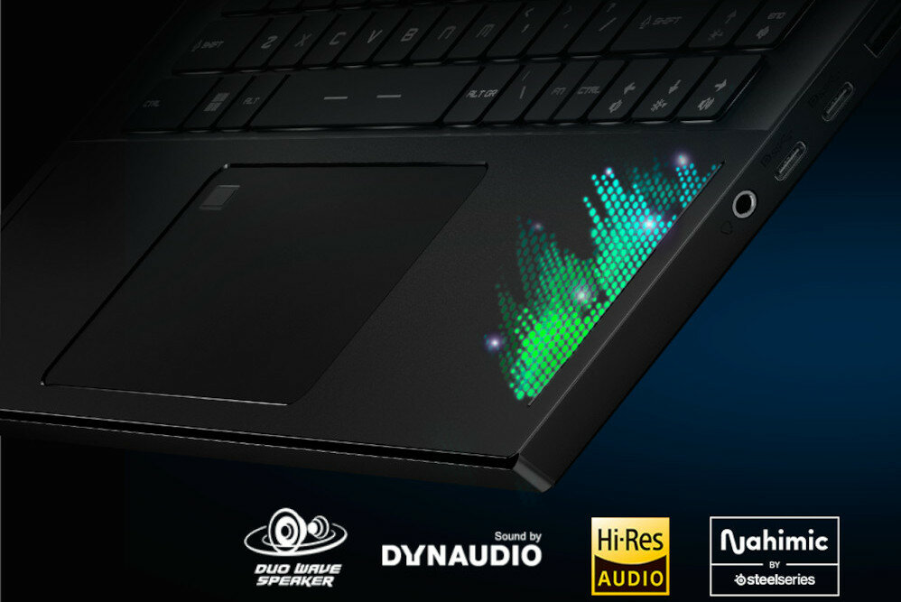 Laptop MSI Stealth GS66 15.6 IPS 240Hz i7-12700H 32GB SSD 1TB GeForce RTX3070Ti Max-Q Windows 11 Home dzwiek