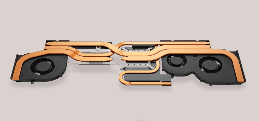 Laptop MSI Creator Z17 A12U chłodzenie grubość wentylator łopatki