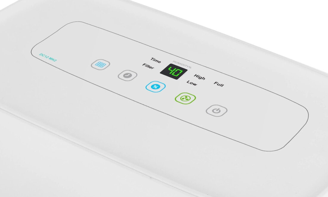 Osuszacz kondensacyjny ECOAIR DC12-MK2 prosta obsluga czytelny panel komfort wygoda