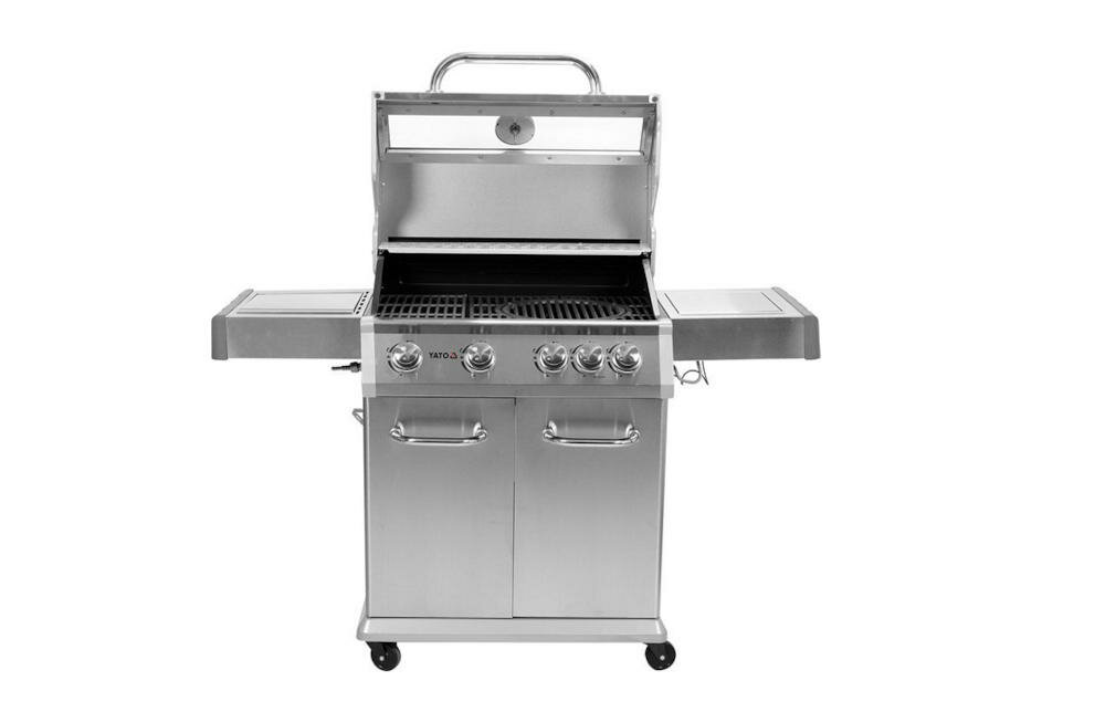 YATO grill gazowy grillowanie pokrywa kontrola płomień dodatkowy ruszt