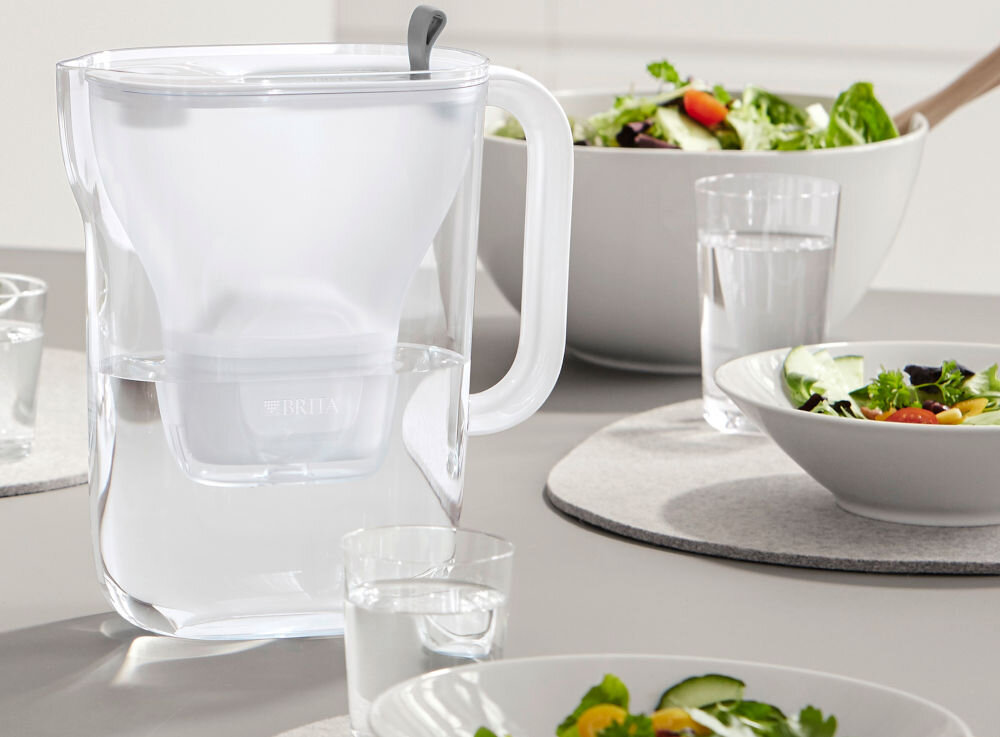 Dzbanek flitrujący BRITA Style XL Szary + 4 wkłady Maxtra+ Pure Performance duża pojemność czysta woda dużo wody dostęp do wody świeża na cały dzień