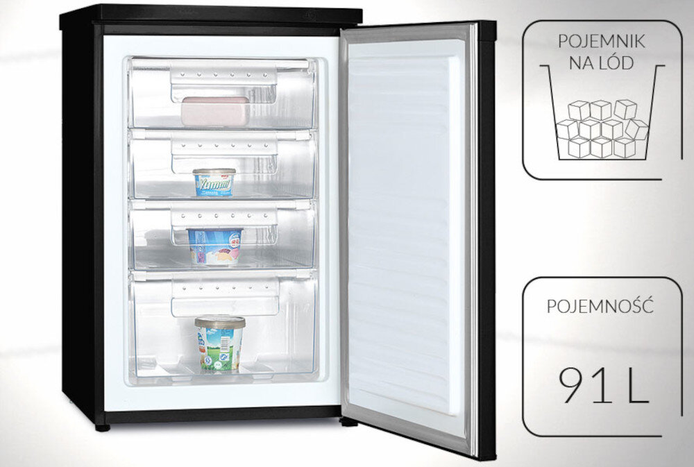 Zamrazarka MPM-100-ZS-11 cztery pojemne i wygodne szuflady przezroczysta konstrukcja