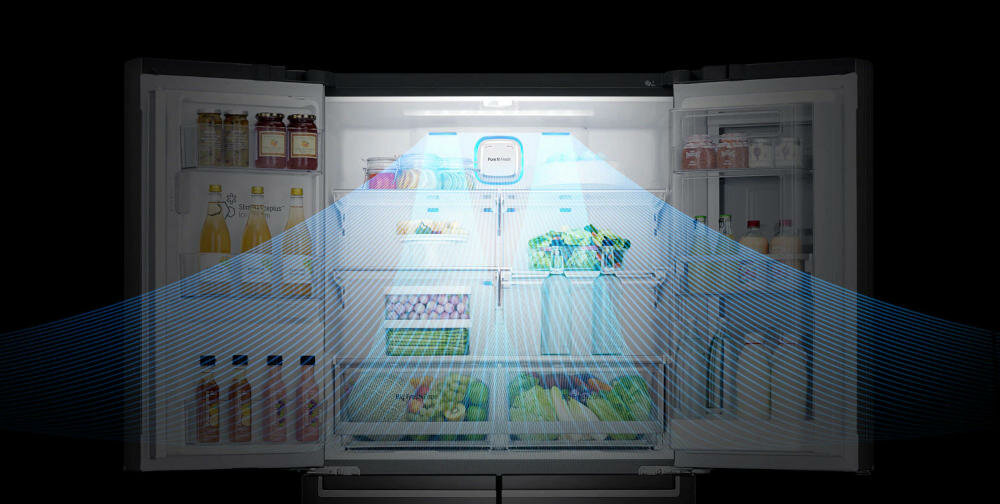 LG-GMX945MC9F chłodziarka zamrażarka pure n fresh system oczyszczanie powietrze przepływ powietrze
