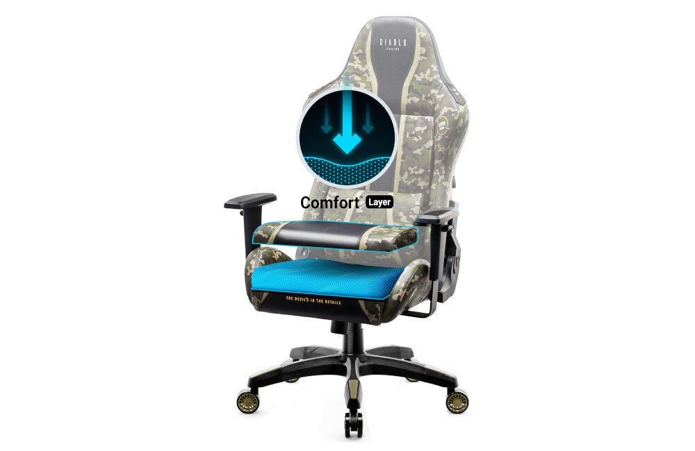 Fotel DIABLO CHAIRS X-One 2.0 (XL) Moro tapicerka pianka komfort miekkie